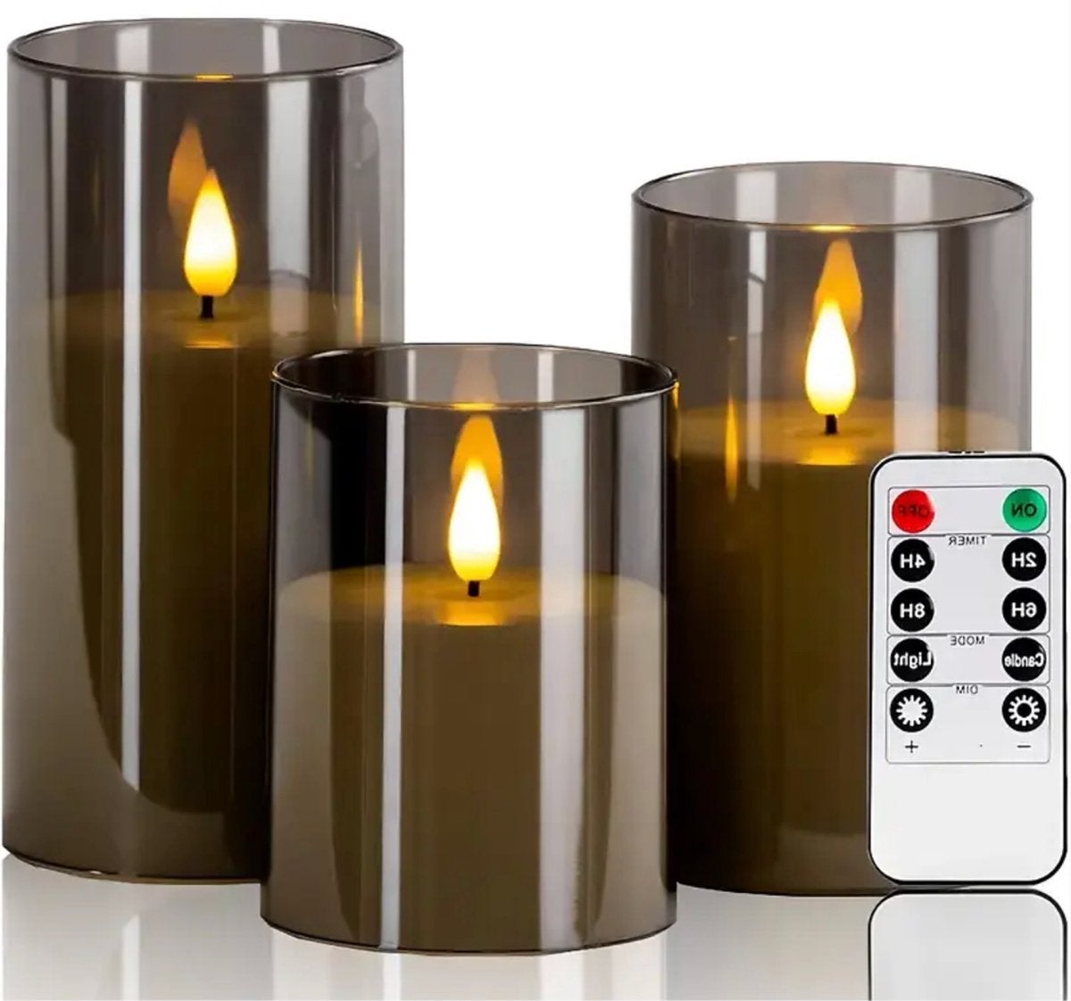 Set lumânări LED • Cu telecomandă • Decorațiuni interioare • Lumânări LED • Lumânări electrice • Flacără realistă • Lumânare ambientală