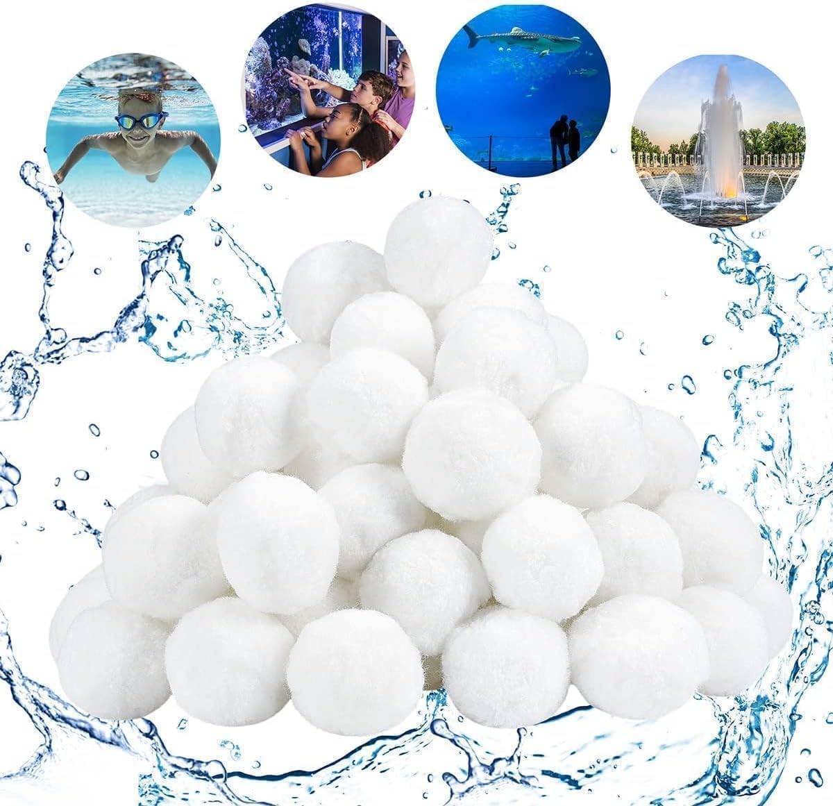 Kulki filtrujące do filtrów basenowych, systemów filtracji basenowej i pomp filtrujących (1600 g)