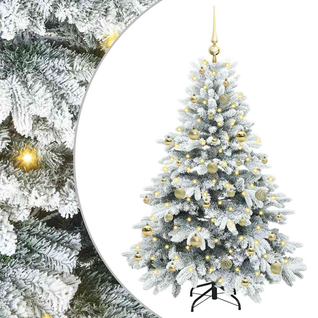 Sztuczna choinka z 150 diodami LED Zielony 150 cm PE i PVC
