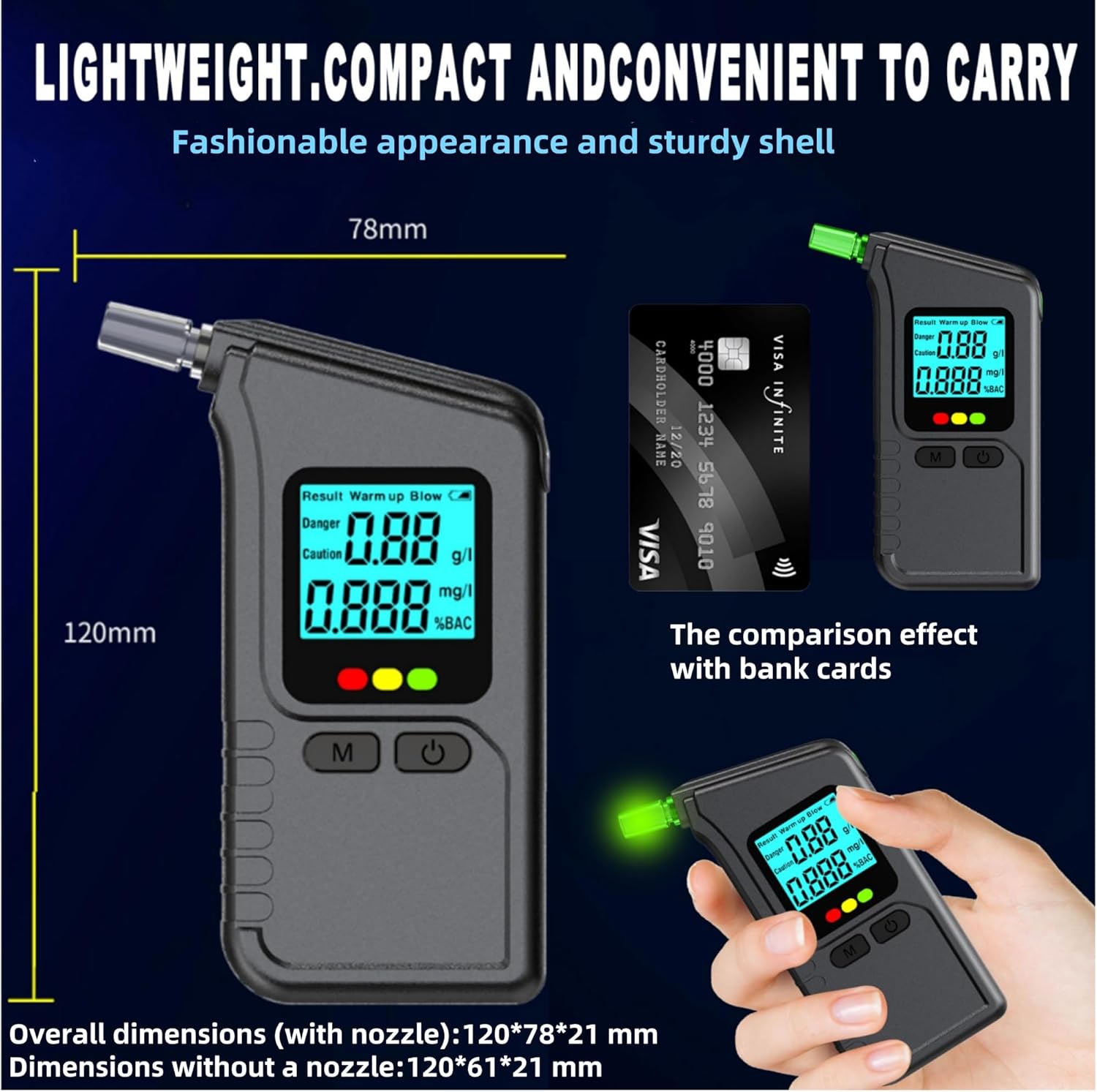 Éthylotest Numérique Double Capteur – Écran LCD, Indication Vocale & Stockage, Idéal pour Usage Personnel, Professionnel & Domestique - 4