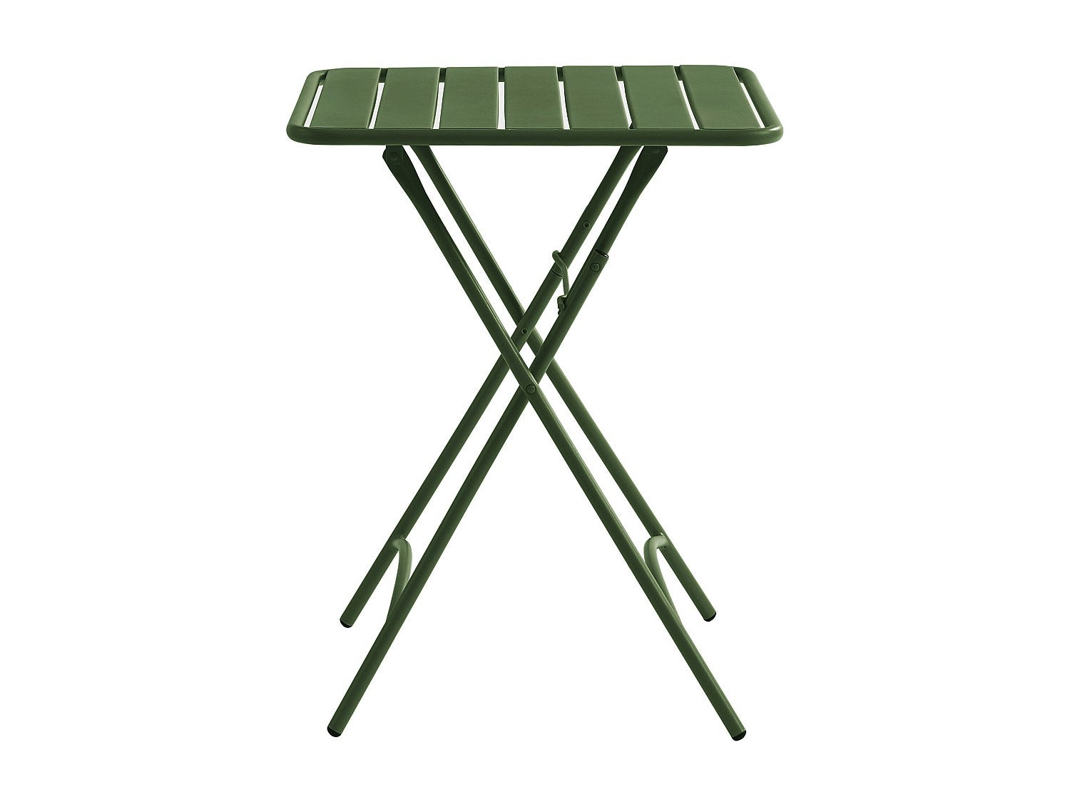 Stolik ogrodowy składany kwadratowy o szer. 60 cm z metalu - Khaki - MIRMANDE marki MYLIA
