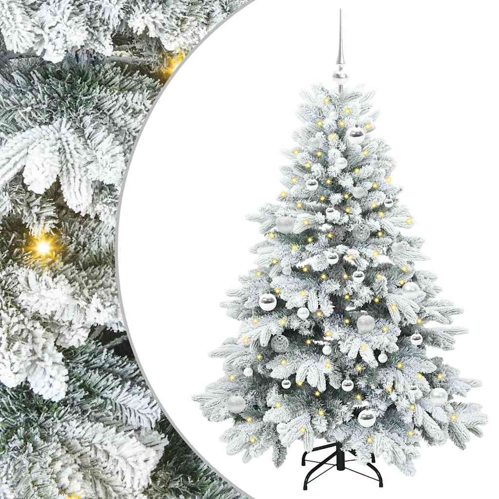 Sztuczna choinka z 150 diodami LED Zielony 150 cm PE i PVC