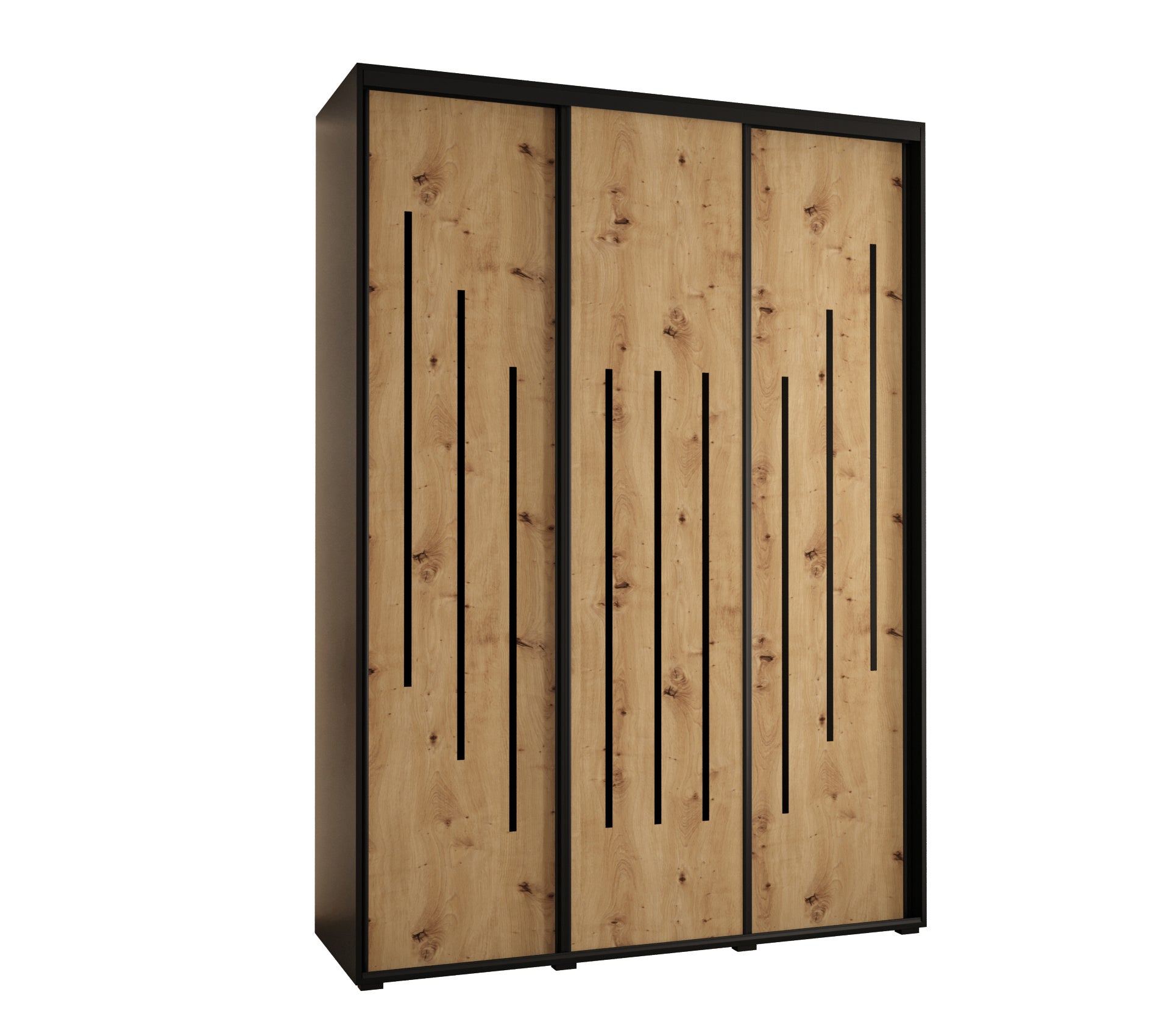 Szafa przesuwna wysoka Davos 8 180 x 60 x 235,2 cm czarny + artisan + u. czarny - Abiks Meble