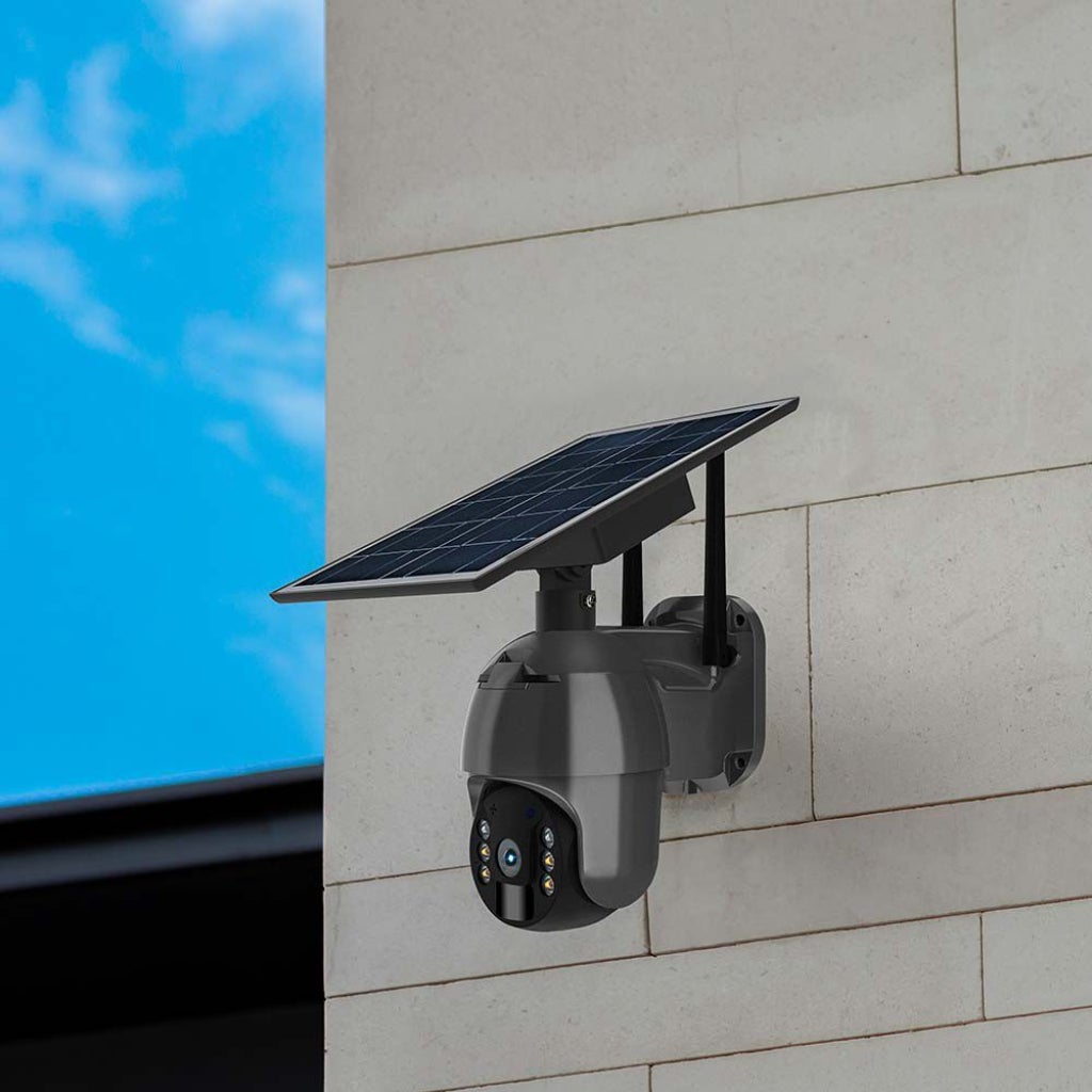 Cà¡mara de Videovigilancia con WiFi Panel Solar HD Giratorio Color ...