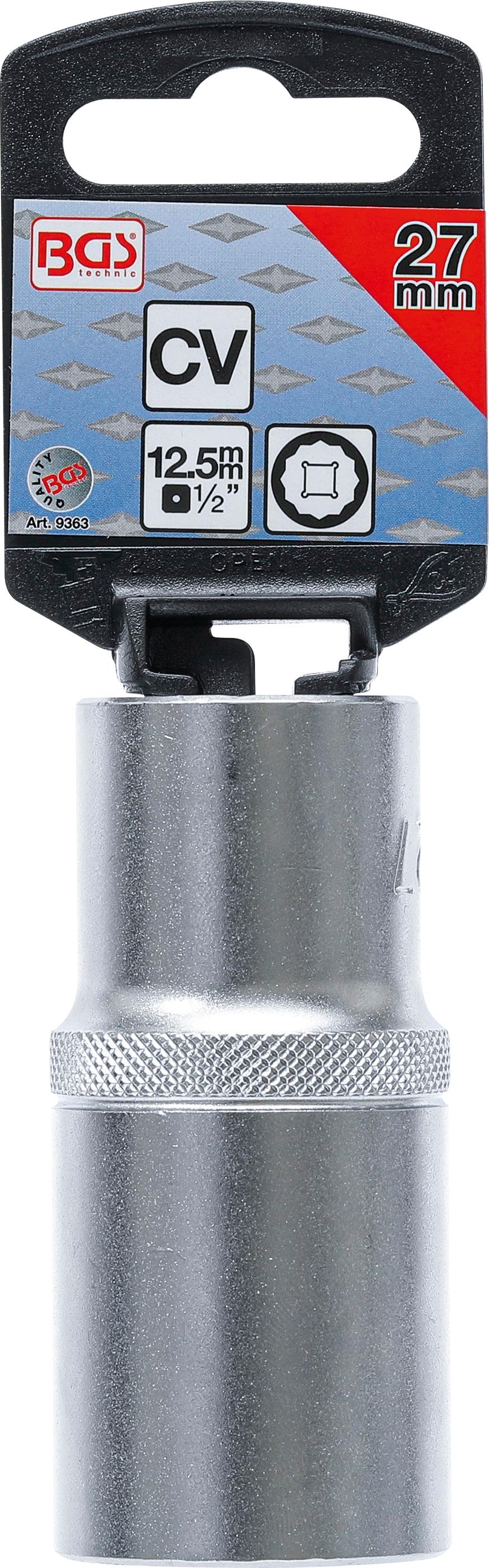 Douille pour clé, douze pans, longue | 12,5 mm (1/2