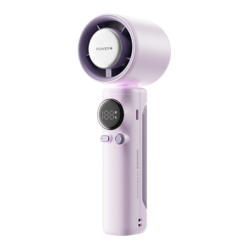 Przenośny wentylator ręczny, mini wentylator turbinowy, z akumulatorem 4000 mAh, chłodzący, z regulacją prędkości (1-100) (różowy)