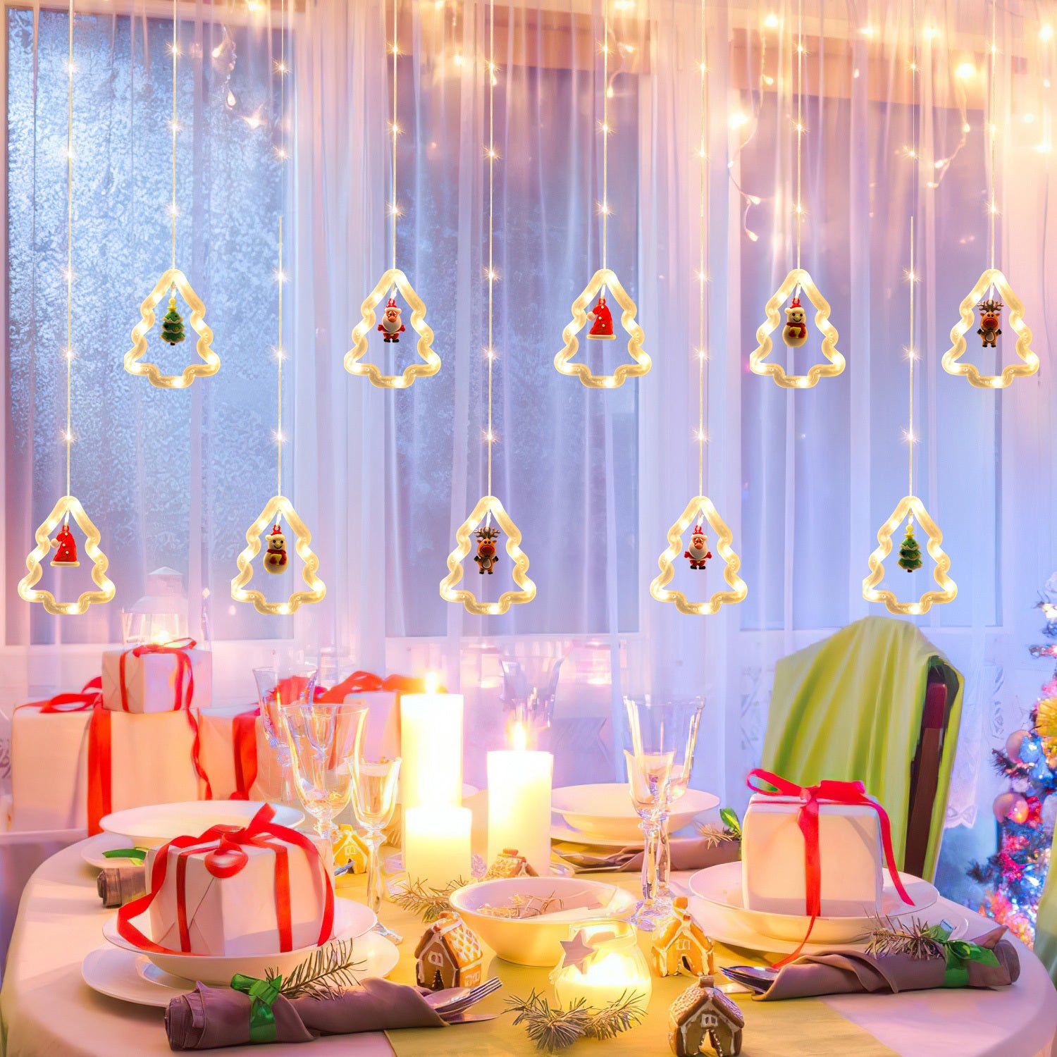 Rideau Lumineux LED 3x3 Mètres - 300 LEDs, 8 Modes, Télécommande, Timer 6h/18h, étanche IP65 - Pour Noël, Mariage, Déco Intérieure