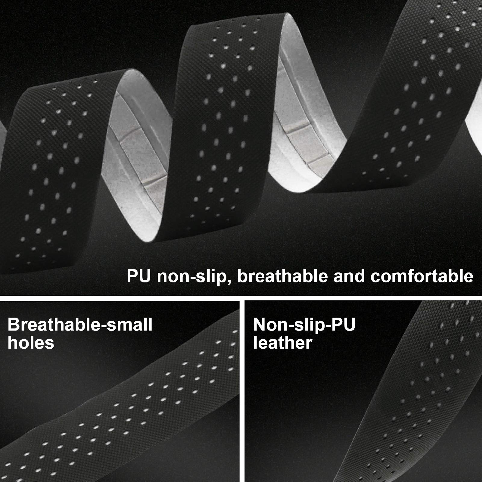 1 paire de rubans de guidon de vélo de route avec texture antidérapante, accessoire de cyclisme (noir et blanc) - 5