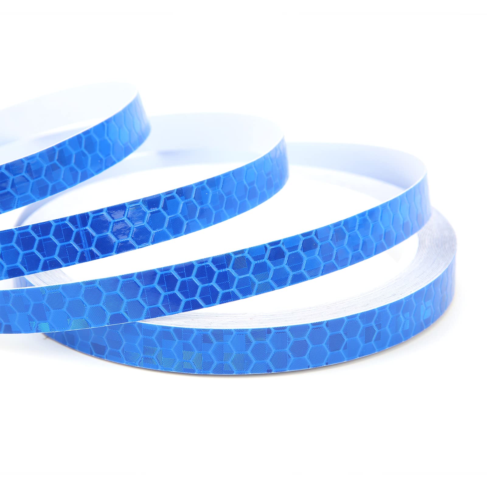 Adesivos reflexivos padrão hexagonal fita luminosa impermeável para carro motocicleta decoração diy (azul) - 8