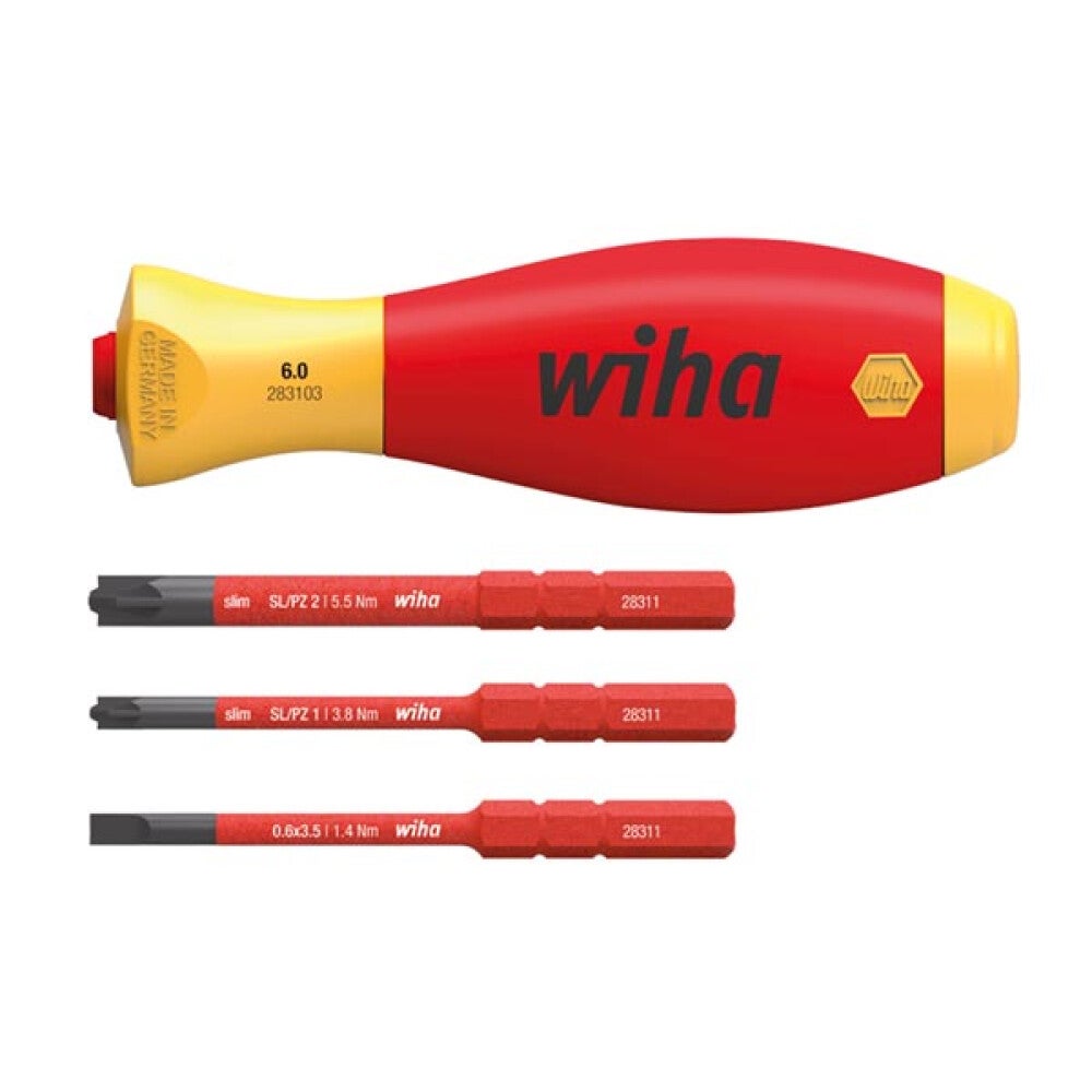 WIHA 43449 - Juego de destornilladores con portabits SoftFinish ...