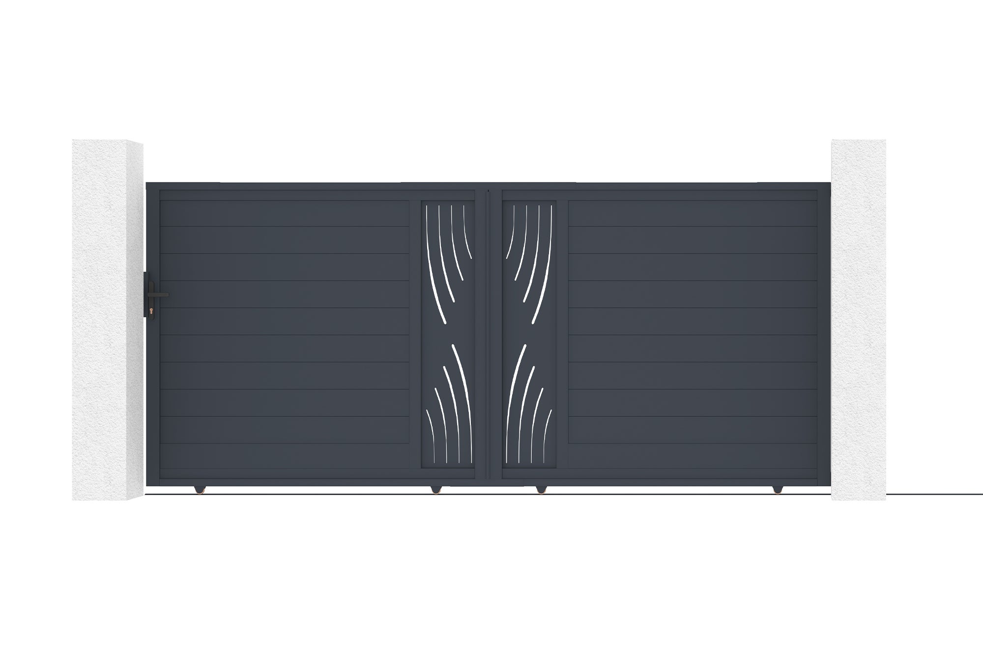 Brama przesuwna 4m ARLBERG wys. 180cm aluminium szare