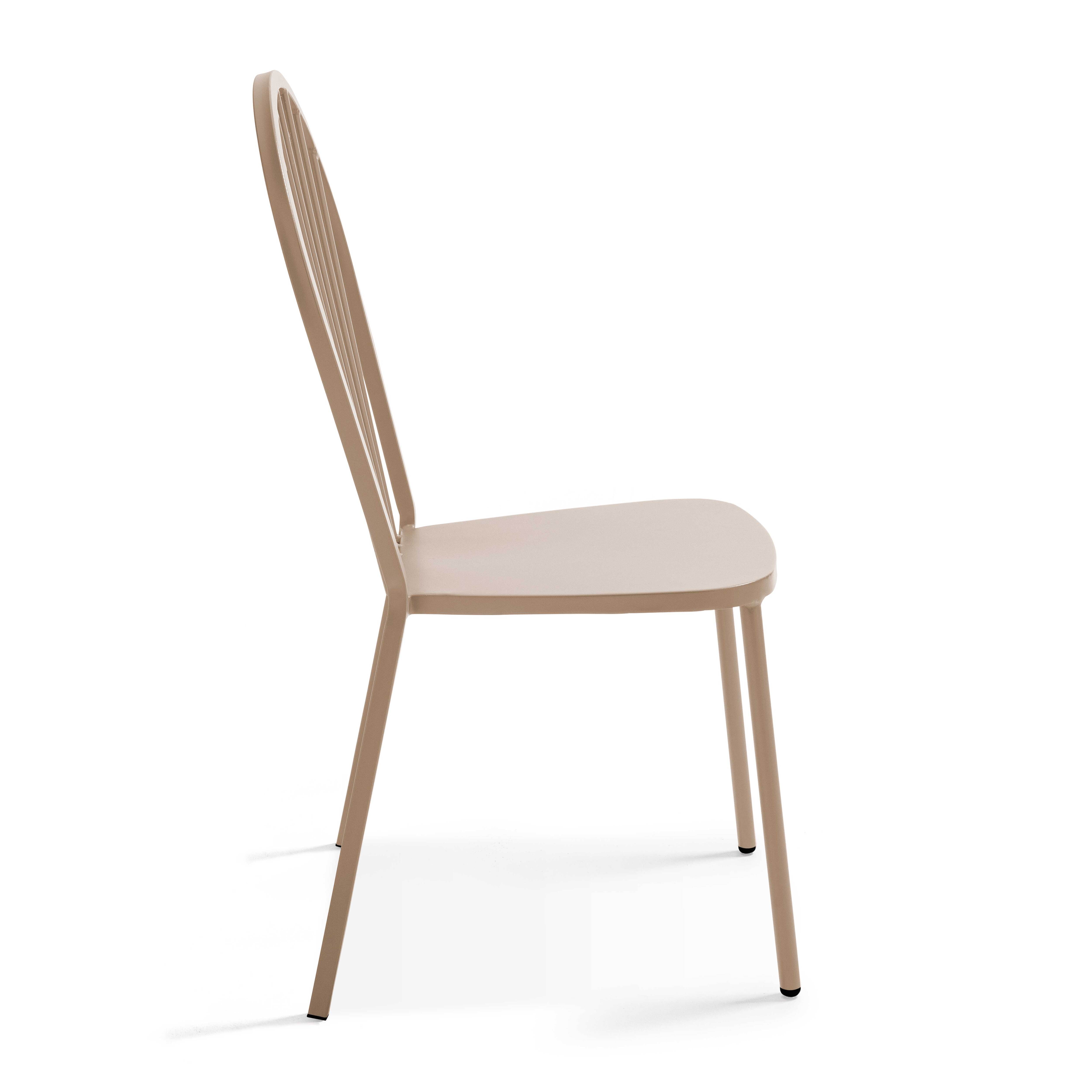 Ensemble table de terrasse et 2 chaises bistrot en acier taupe , Palavas - Oviala - 7