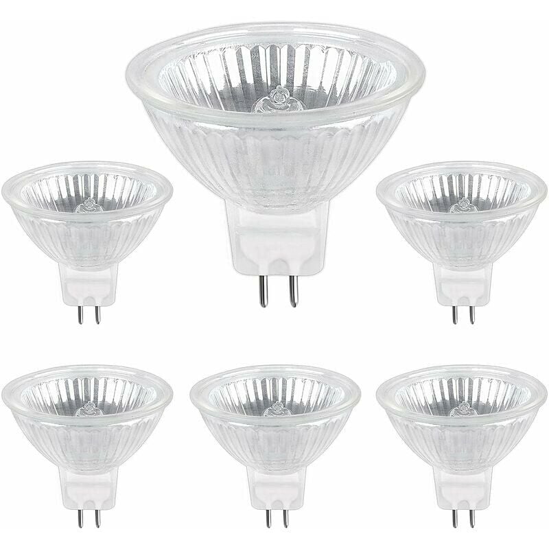 Zestaw 6 żarówek halogenowych GU5.3 35 W 12 V, 400 lm, ciepła biel 2700 K, ściemnialna, żarówka halogenowa MR16, punktowa