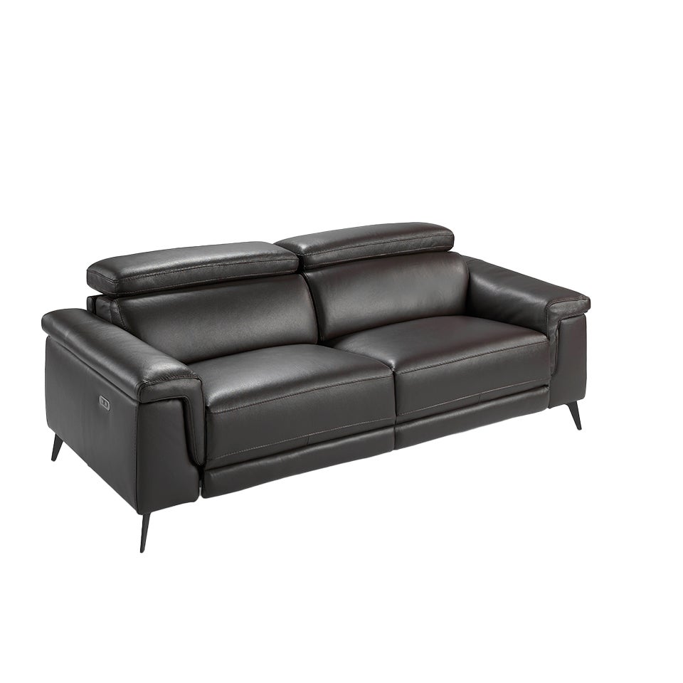 3-osobowa sofa relaksacyjna ze skóry w kolorze czekoladowego brązu 215 x 103 x 99 cm