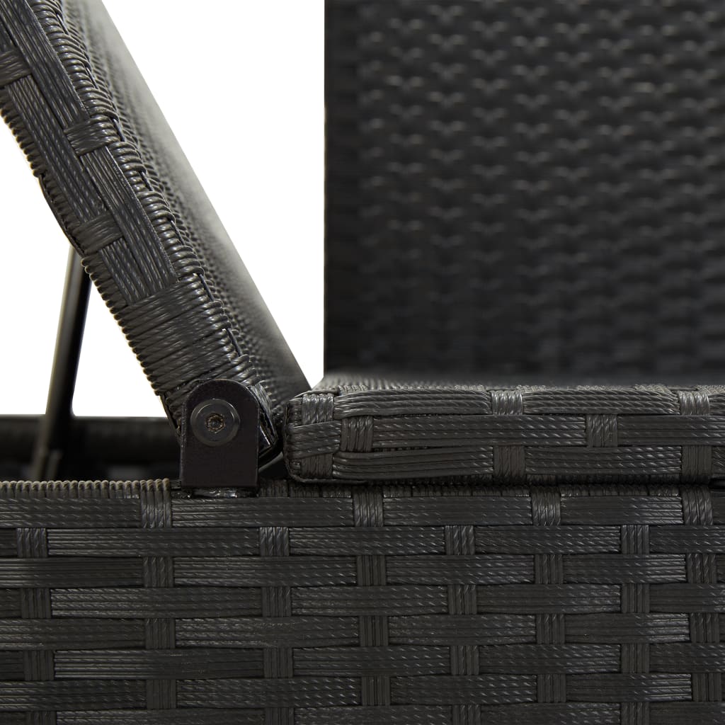 Maison Exclusive - Lettino Prendisole con Cuscini in Polyrattan Nero - 7