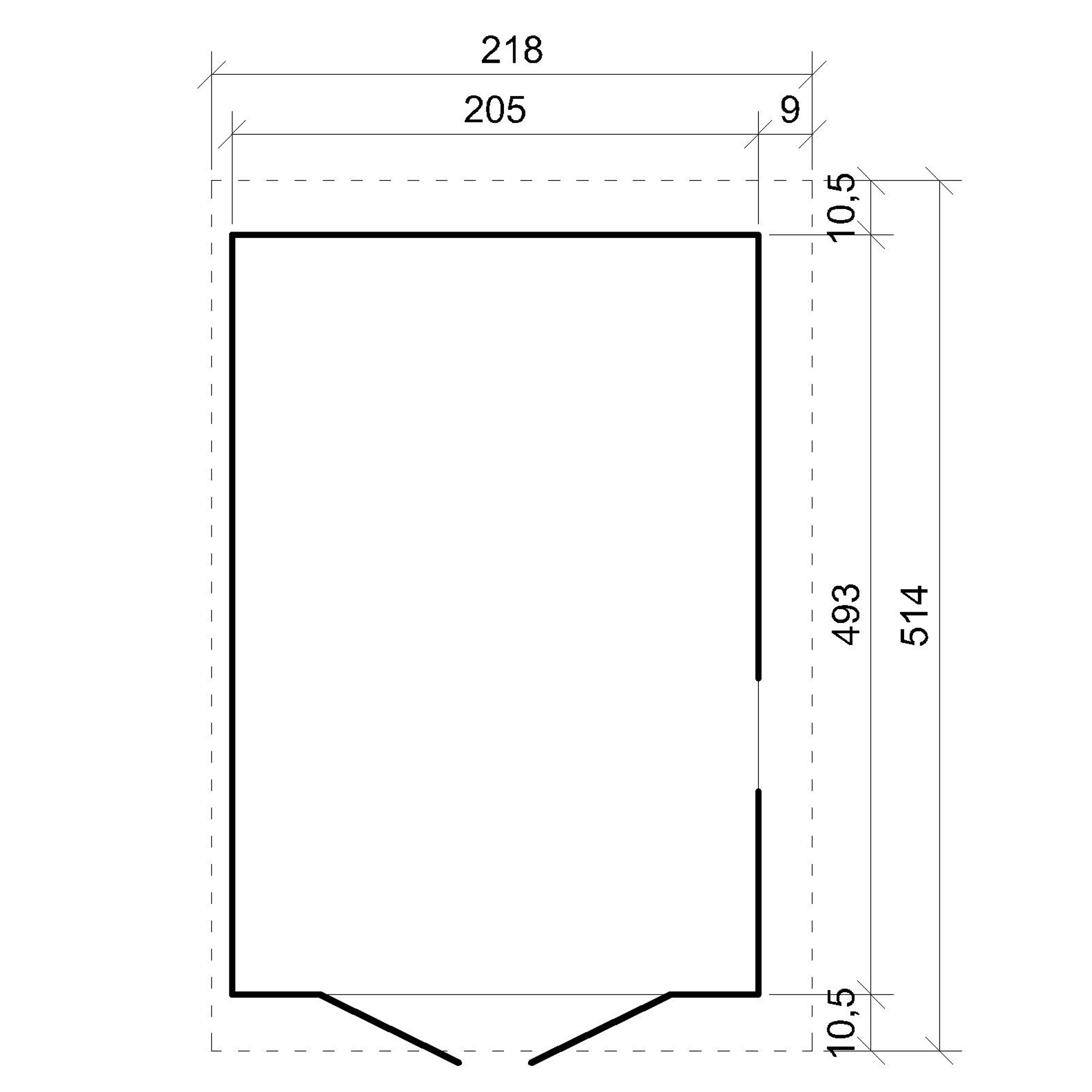 Cobertizo de madera para jardín CON PARED LATERAL – H244x216x514 cm/10.2m2 Cobertizo de madera natural - Taller de Jardín - TIMBELA M341A - 5