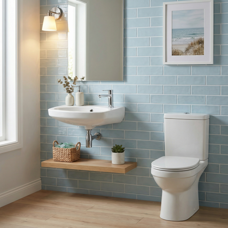 Siko Lave-mains mural Blanc 35 × 28 cm – trou de robinetterie à droite, avec trop-plein (EUR913) (EUR913) - 3