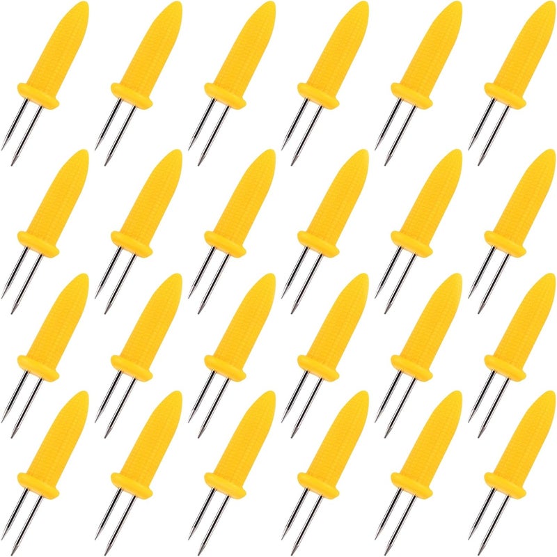 Zestaw 24 szpikulców do grillowania kukurydzy, widelców kuchennych do owoców, odpowiednich do mięsa kukurydzianego i owoców