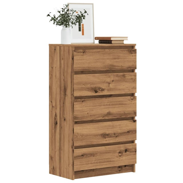 Commode | Armoire de rangement chêne artisanal 60x36x103 cm bois d'ingénierie CFW99182