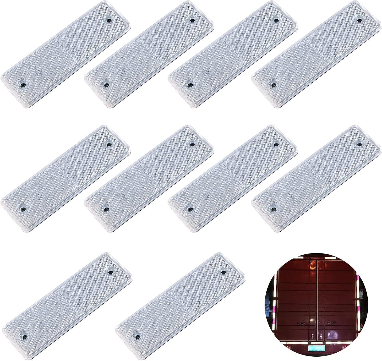Catadioptres Rectangulaires, 12 Pcs Catadioptres De Sécurité Sont Utilisés Pour RV
