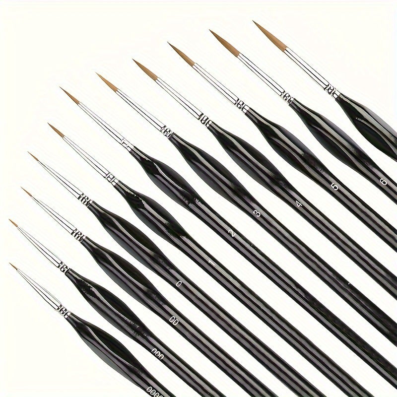 Set Di 13 Pennelli Professionali In Nylon Per Pittura Acrilica, Acquerello E Guazzo - 2