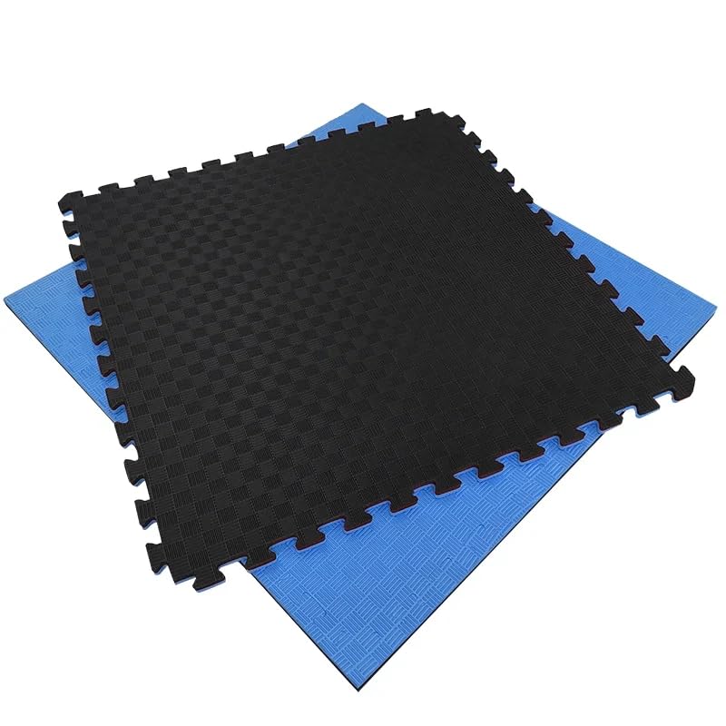 Arquiservi - esterilla reversible tatami puzzle 1x1x20mm negro-azul (lote 16uds) antideslizante, yoga, pilates, multifuncional.