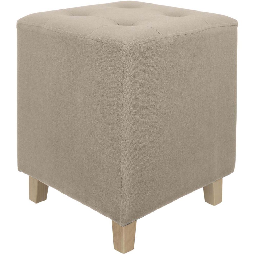 Pouf carré Hippolyte beige - 5