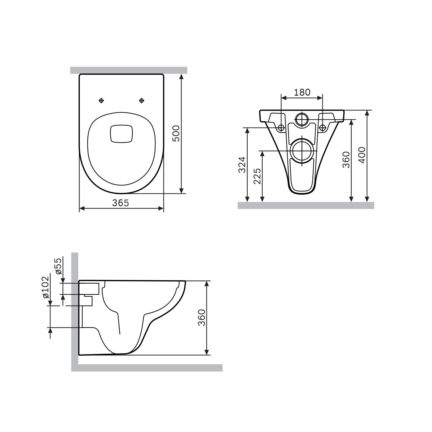 Pack WC suspendu bâti mural et cuvette Plaque Carrée Noire,&nbsp;Pack WC Bati-support AM.PM Hit - 12