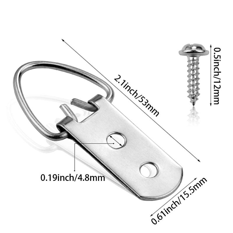 10 Anelli A D Con Viti Per Appendere Quadri - Facili Da Montare, Ideali Per Cornici - Foto 4