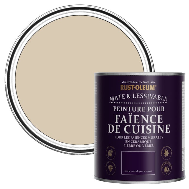 Rust-Oleum Peinture Beige pour Faïence de Cuisine, Mat - Argile Chaude 750ml