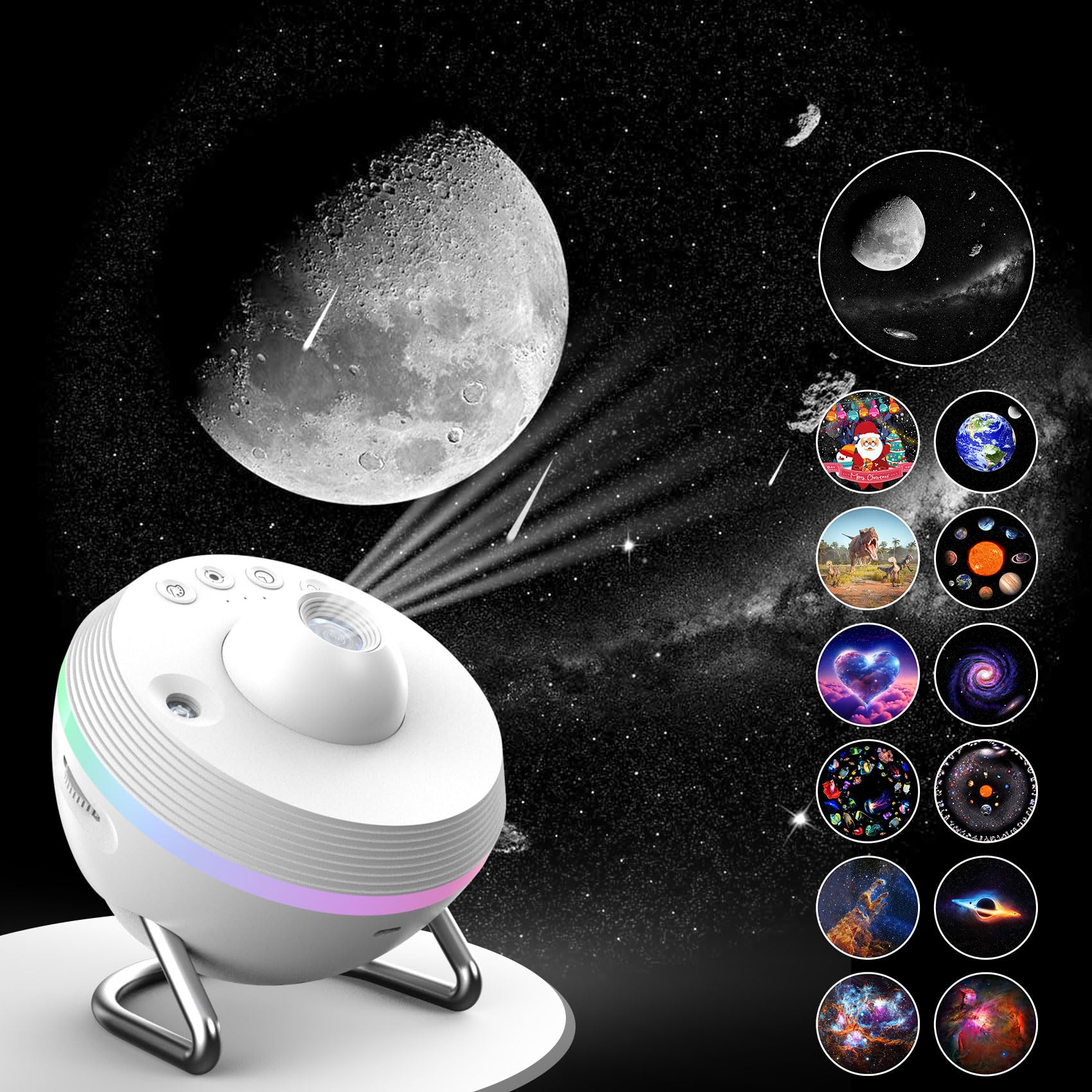 Projecteur Galaxie & Planètes Lomoo – 13 Disques HD, Rotation 360°, Minuterie Pour Chambre Enfant & Ambiance !