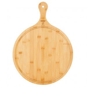 Planche à Pizza Ronde En Bois Fackelmann 30 Cm Avec Manche - Idéale Pour Couper Et Servir Pizzas, Quiches, Tartes Flambées
