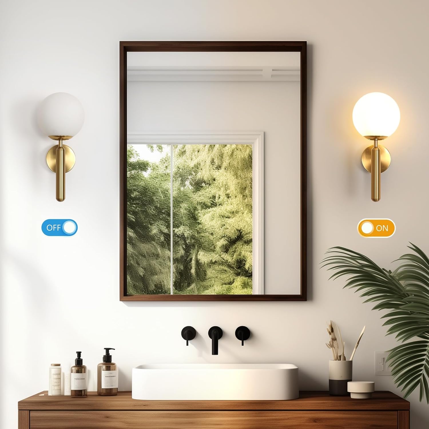 GLAMARIS Moderne Applique Murale LED Intérieur,Or E27 Lampe de Murale,Appliques avec Abat-Jour en Verre, pour Chambre,Salon, Couloir,Sans Ampoule - 4