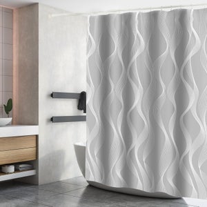 Tenda Doccia Autunnale ABAKUHAUS 175x180 cm Impermeabile con 12 Ganci
