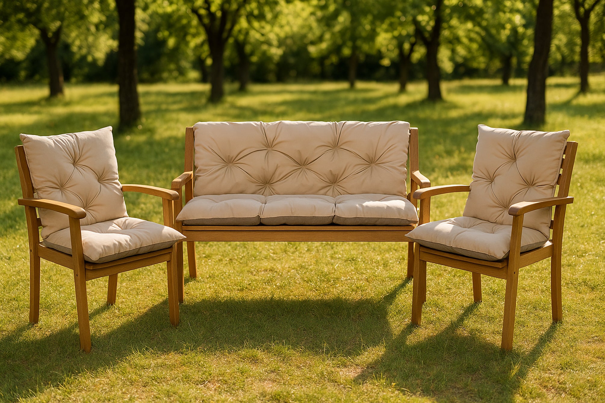 Cojín de banco 120x50x50cm, cojín de jardín para columpio Beige, cojín de jardín, cojín de paleta, cojín de jardín para banco de exterior - 6