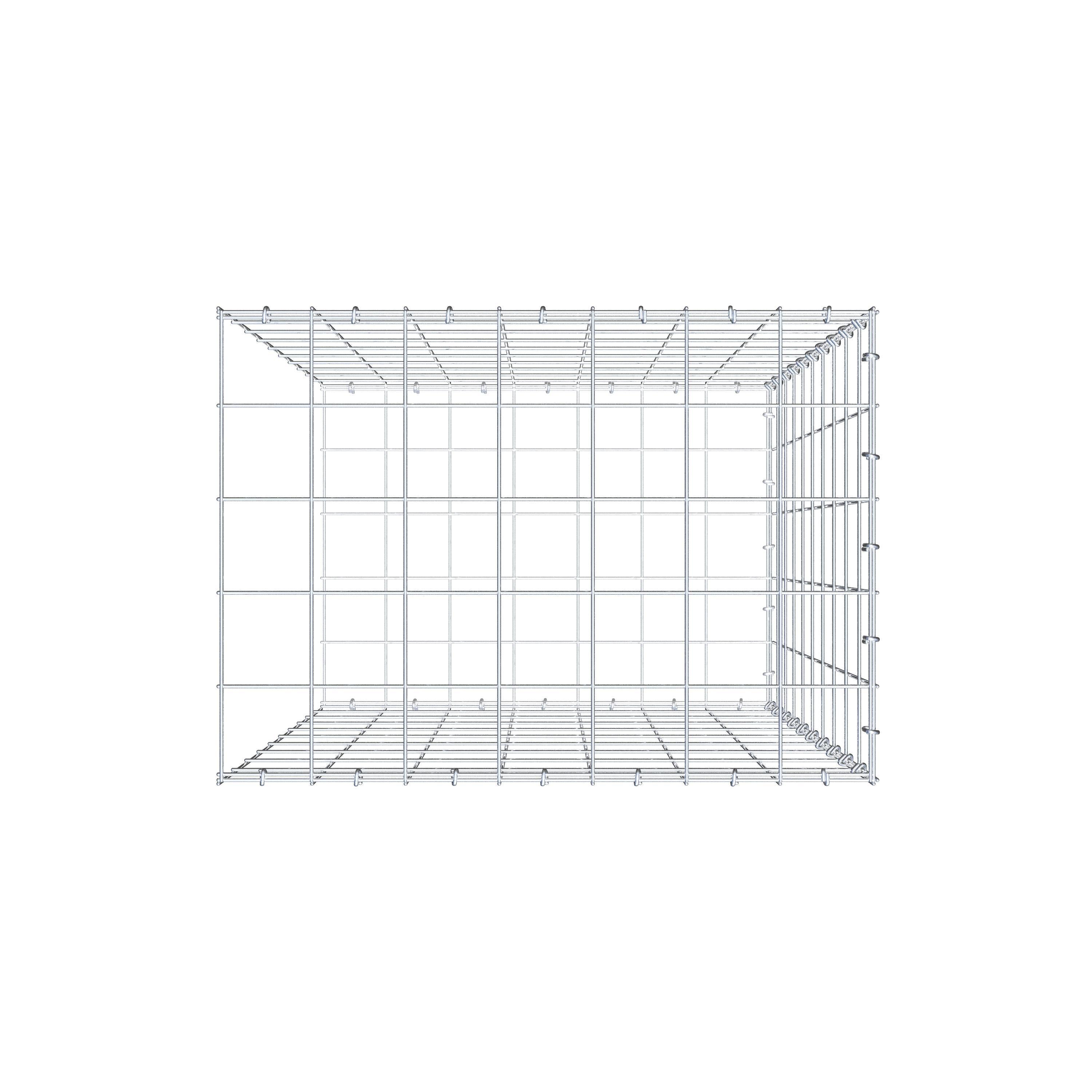 Gavión para alargar en acero galvanizado 100x70x50cm (LxAxP), malla 10 x 10cm, Anillo en C, sin rejilla frontal - 8