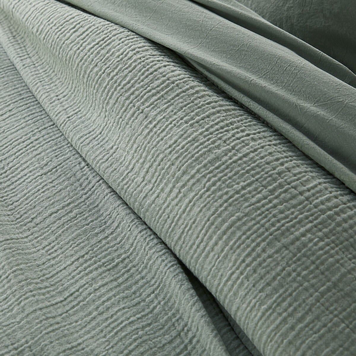 Housse de couette enfant gaze/coton lavé, Kumco - Sauge - 140 x 200 cm - 3