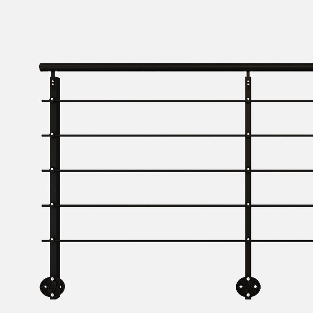 Kit garde-corps aluminium noir 2m pose latérale, Initio KORDO