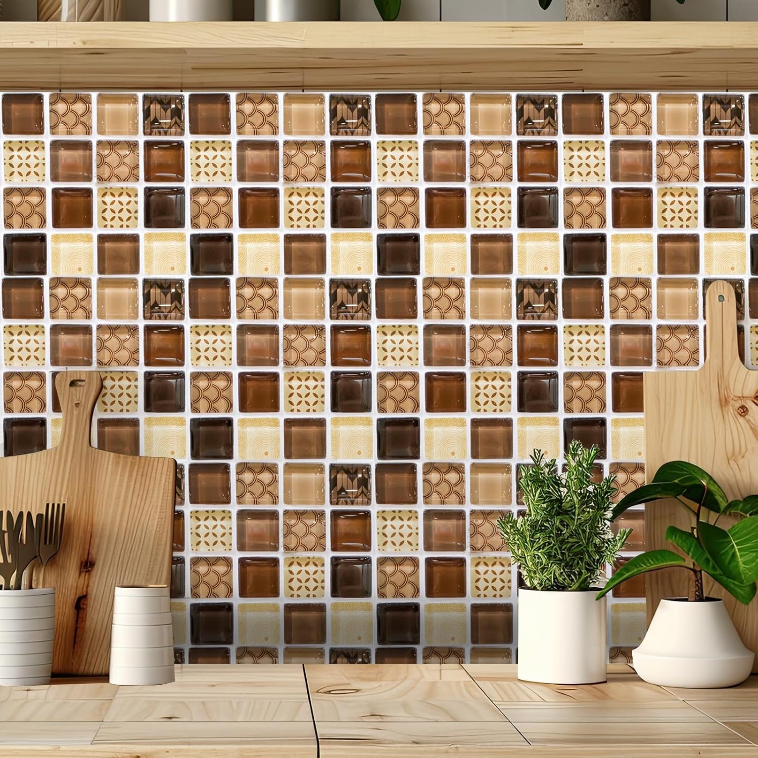 30 Pezzi Adesivi Per Piastrelle A Mosaico, Paraschizzi In Pvc Adesivo Per Cucina E Bagno Adesivi Per Piastrelle Impermeabili 96665427