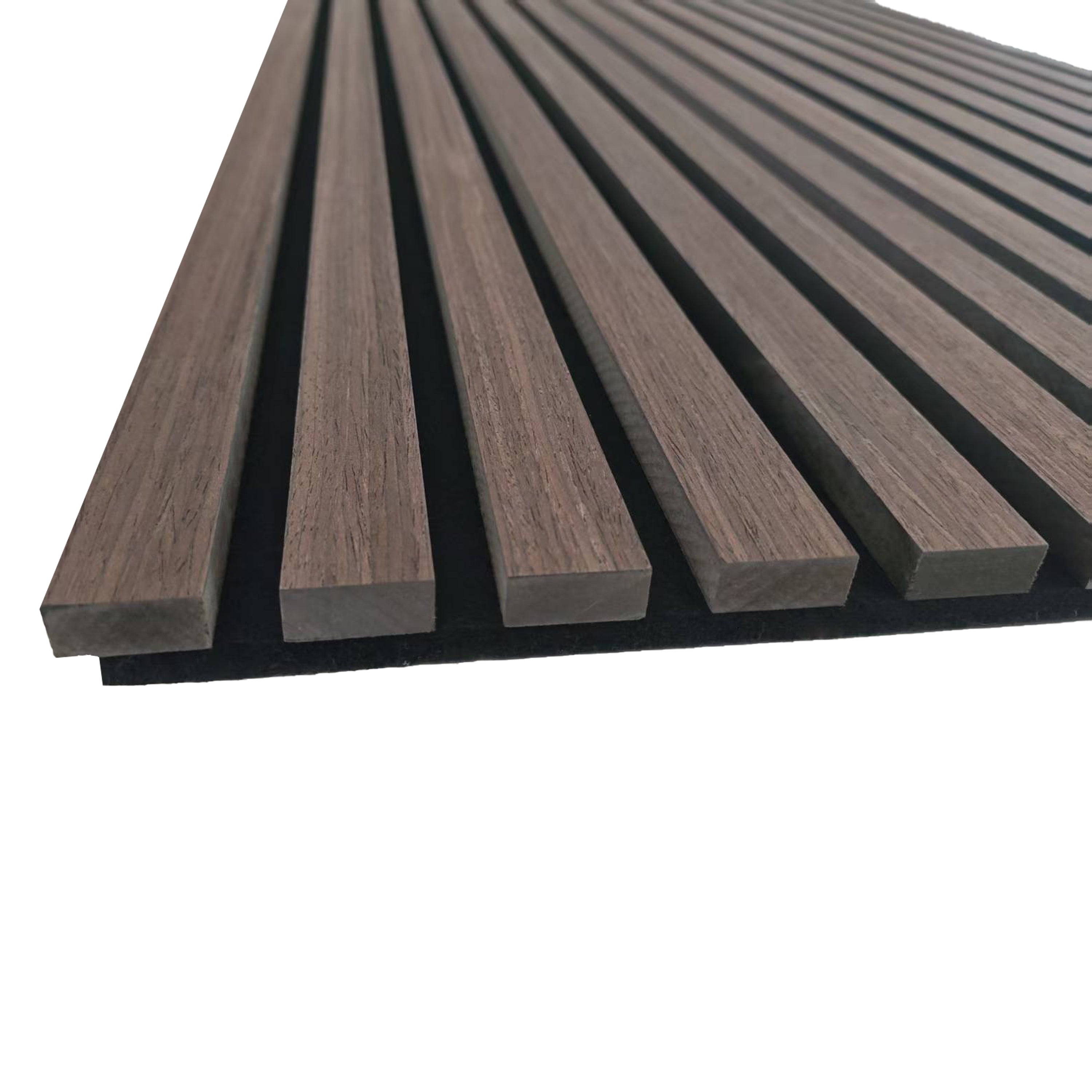 Lot de 2 panneaux muraux acoustiques décoratifs en bois MDF 260 x 30 cm, finition chêne noyer, excellente isolation phonique, installation facile. - 5