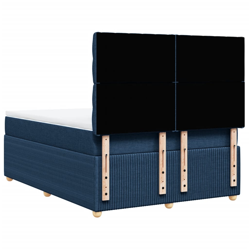 Maison Exclusive - Sommier à lattes de lit avec matelas Bleu 140x200 cm Tissu - 6
