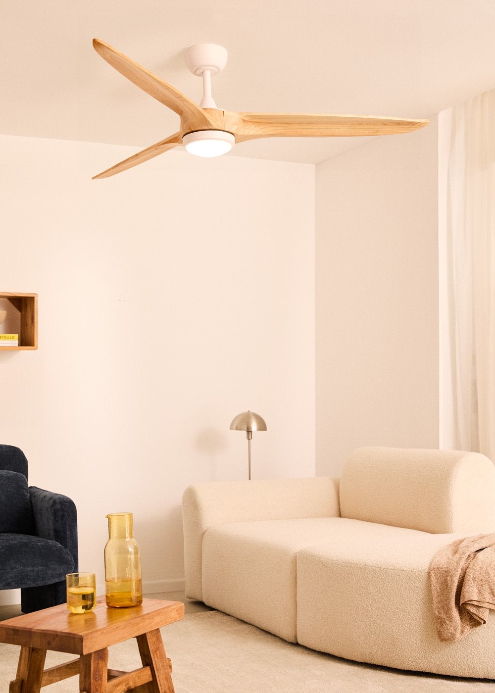WIND CENTURY - Wentylator sufitowy 40W cichy Ø152 cm 100% drewno