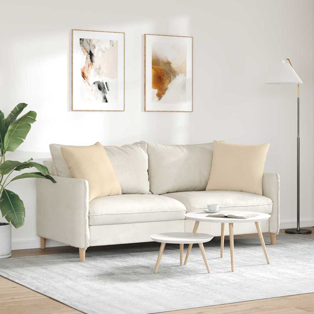 vidaXL Coussins de canapé 2 pcs Crème 50 x 50 cm tissu - 4