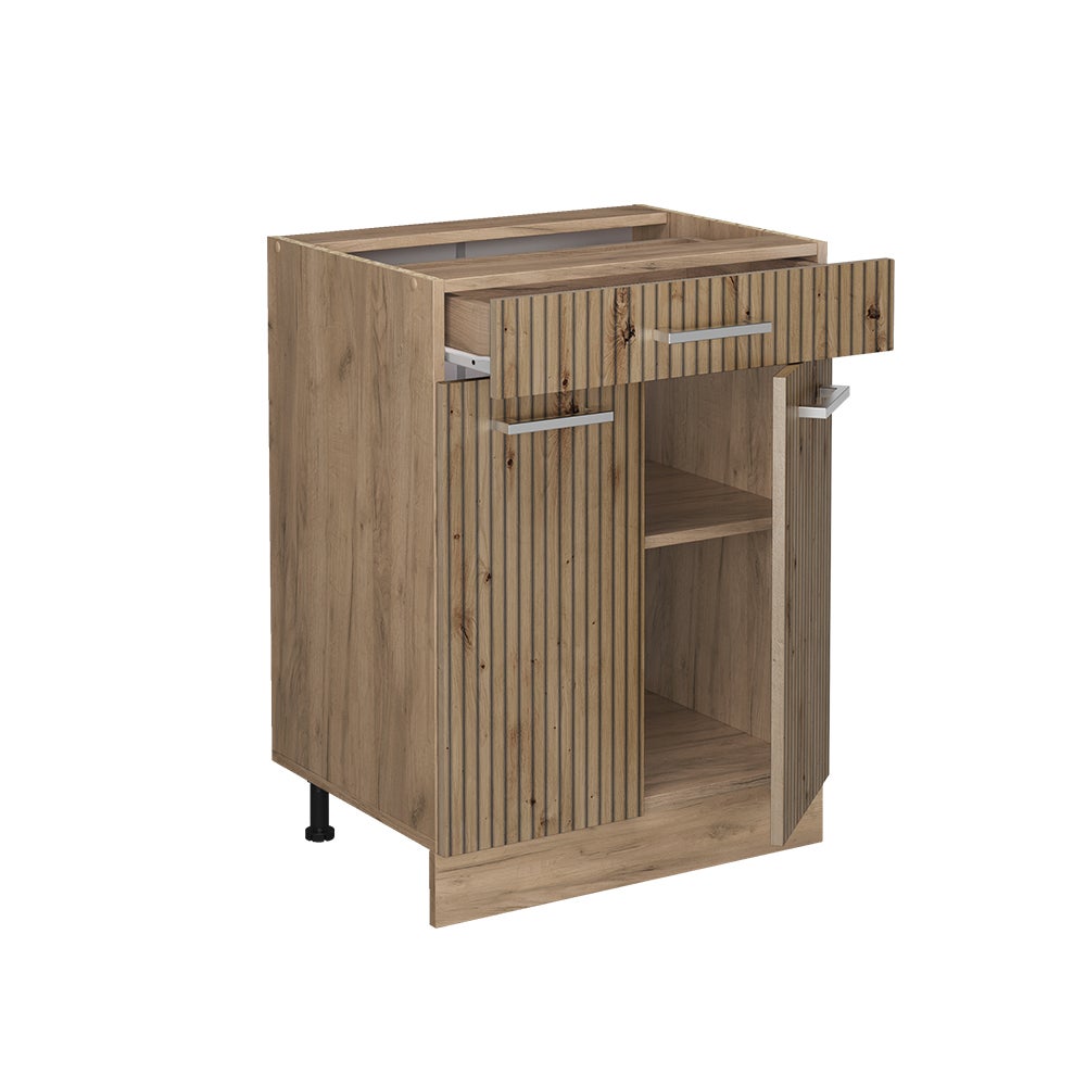 Vicco Meuble cuisine R-Line, Chêne Artisan, 60cm avec tiroir, sans PT - 4