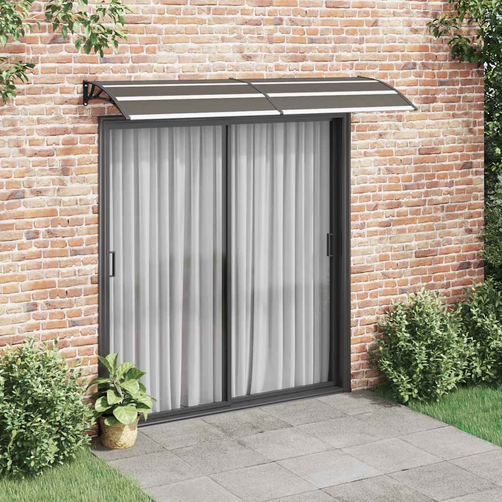 Toldo negro para puerta de 240x75 cm de policarbonato