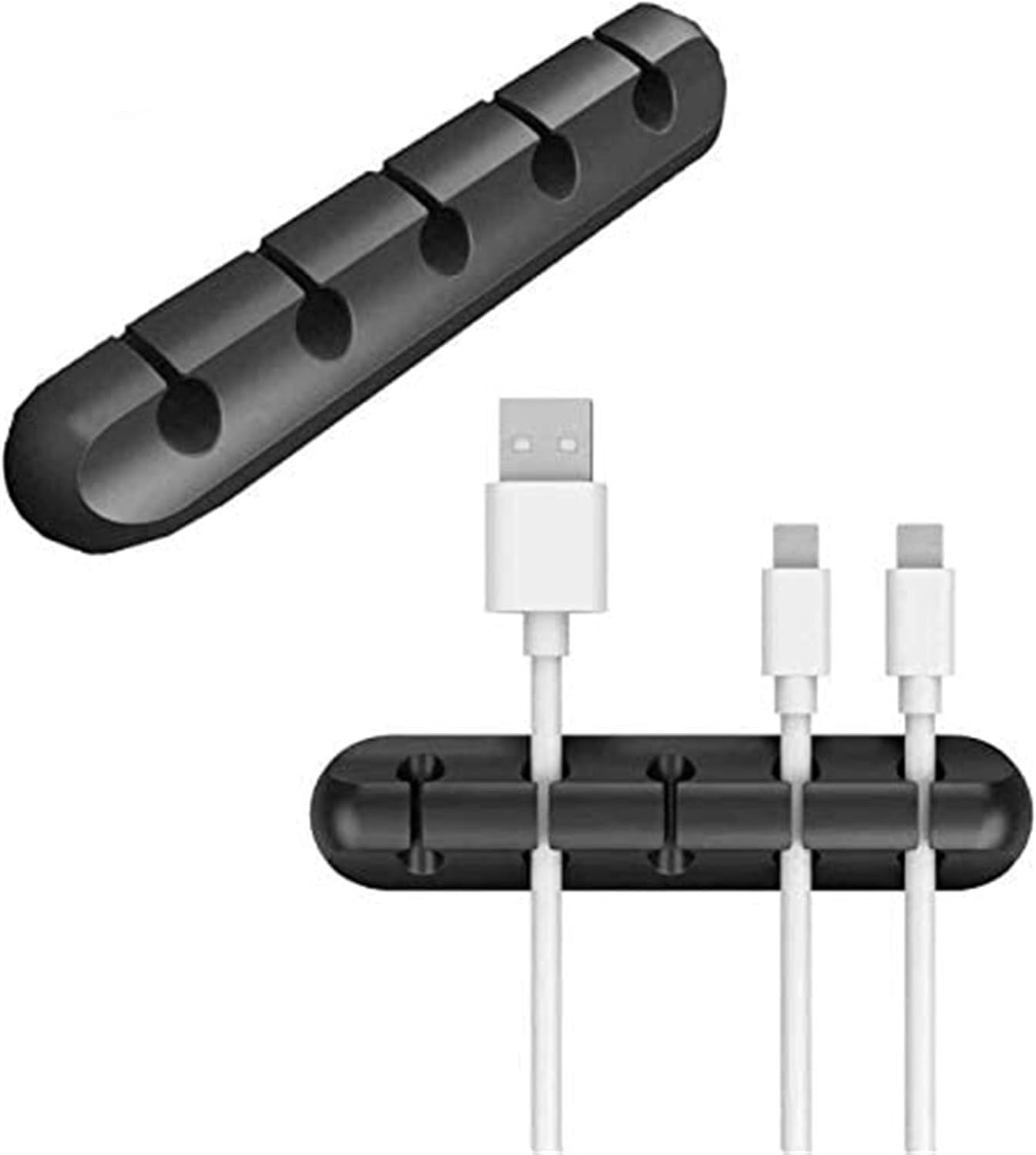 60 Pezzi Clip per Cavi da Esterno con Nastri Adesivi Clip di Luce Decorazione Clip Ganci Autoadesivi Fermacavi per Luce Fata (M, Bianco