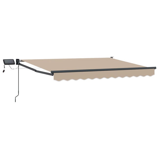 Toldo manual retráctil con LEDs Beige 3 x 2,5 m vidaXL | Leroy Merlin