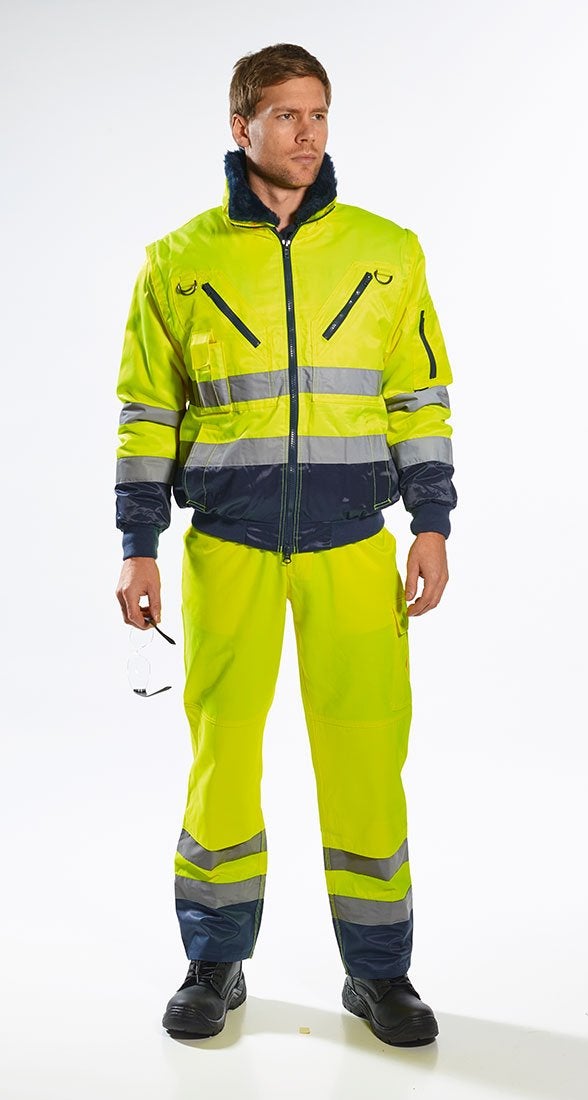 Blouson pilote Portwest 3 en 1 haute visibilité Jaune / Marine L - 6