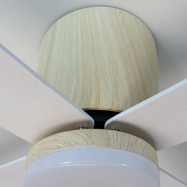 Ventilatore Soffitto Con Luce Legno - Motore DC 30W Silenzioso - Telecomando 6 Velocità - Ø132cm - Foto 11