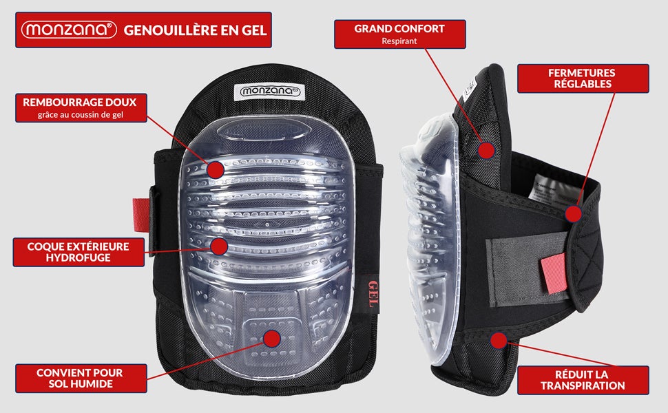 Genouillères de protection rembourrage coussin de gel réglable paire de protège-genoux travaux jardin maison bricolage - 2